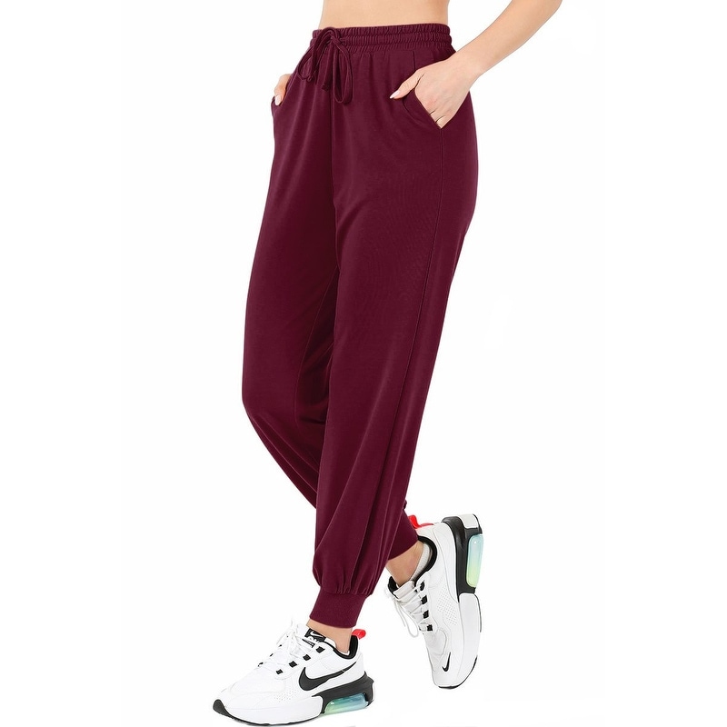 Womens Soft French Terry High Waist Workout Casual Dancing Jogger Pants