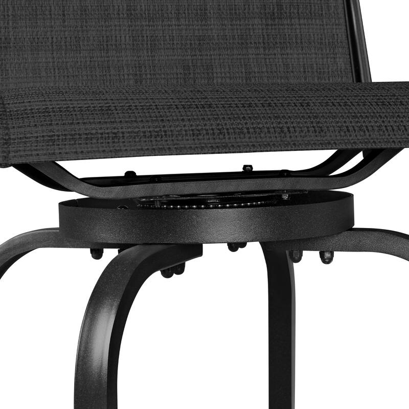 Yaheetech 2pcs Outdoor Swivel Bar Stools Patio Bistro Chairs with High Back and Armrest
