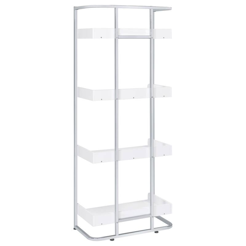 3-Shelf Bookcase White Finish Compact Open Storage Organizer with Contemporary Style for Small Spaces or Office