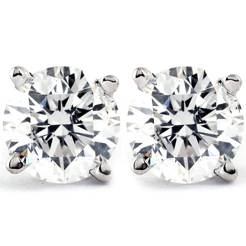 Bliss Diamond 1/3 Ct TDW Diamond Studs Available in White or Yellow Gold - White
