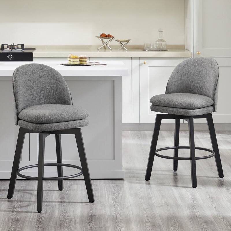 Spruce & Spring Madison Upholstered Swivel Counter Height Bar Stools