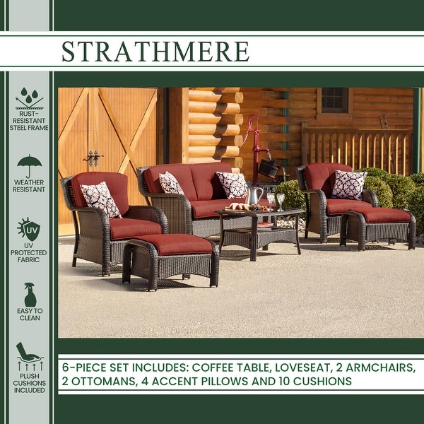 Hanover Outdoor Strathmere 6 piece Wicker Patio Set Bed Bath