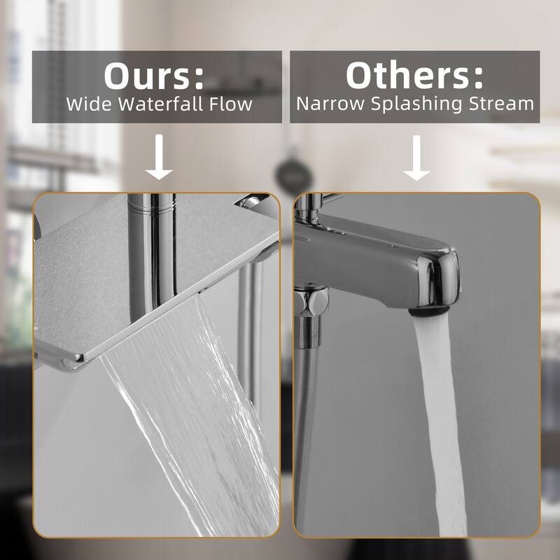 Modland 3-Function 11" Rainfall Shower System, Adjustable Slide Bar, 1.59GPM, Brushed Gold/Chrome