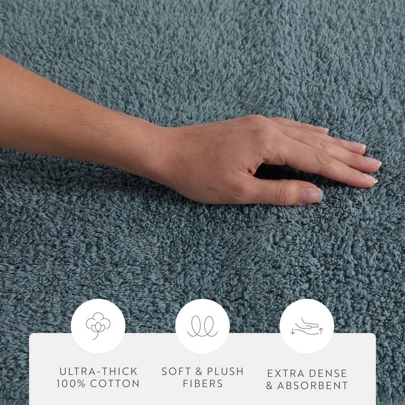 Becky Cameron 100% Cotton Reversible Solid Bath Mat