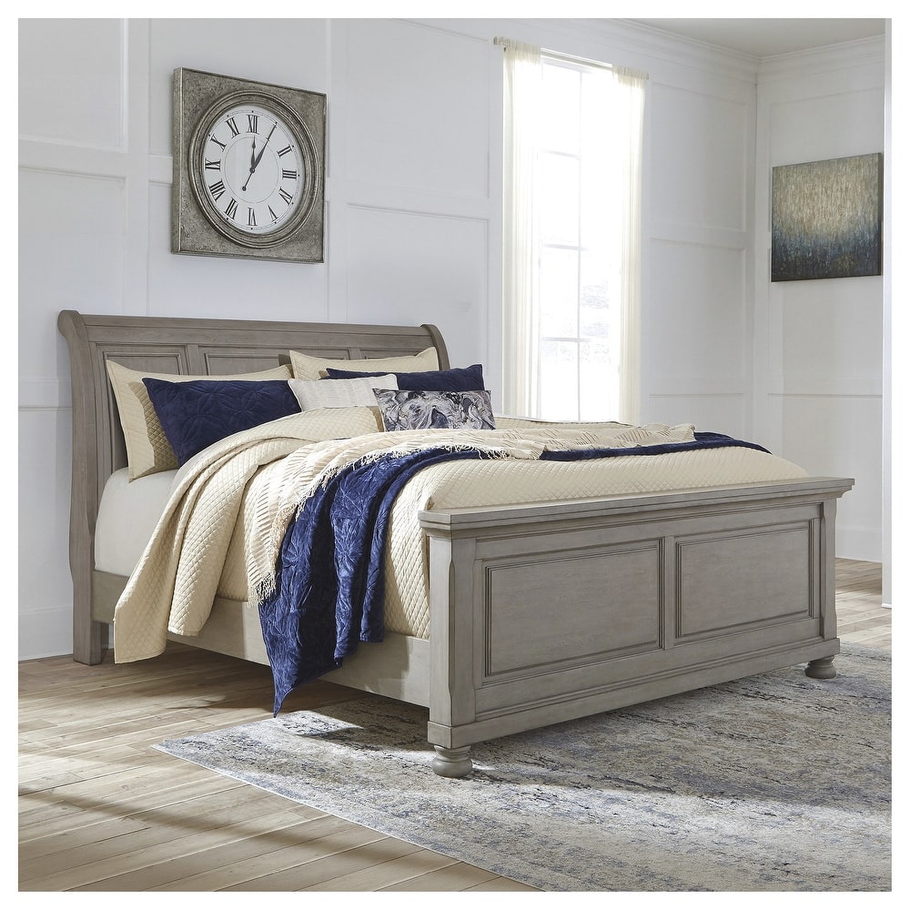 Signature Design by Ashley Lettner Light Gray Sleigh Bed