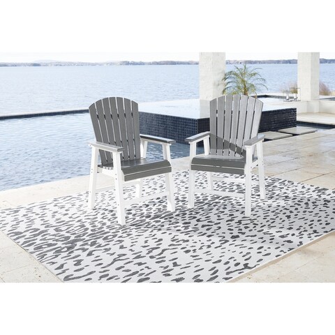 Signature Design by Ashley Transville Outdoor Poly All Weather Dining Arm Chair (Set of 2) - 26"W x 27"D x 41"H