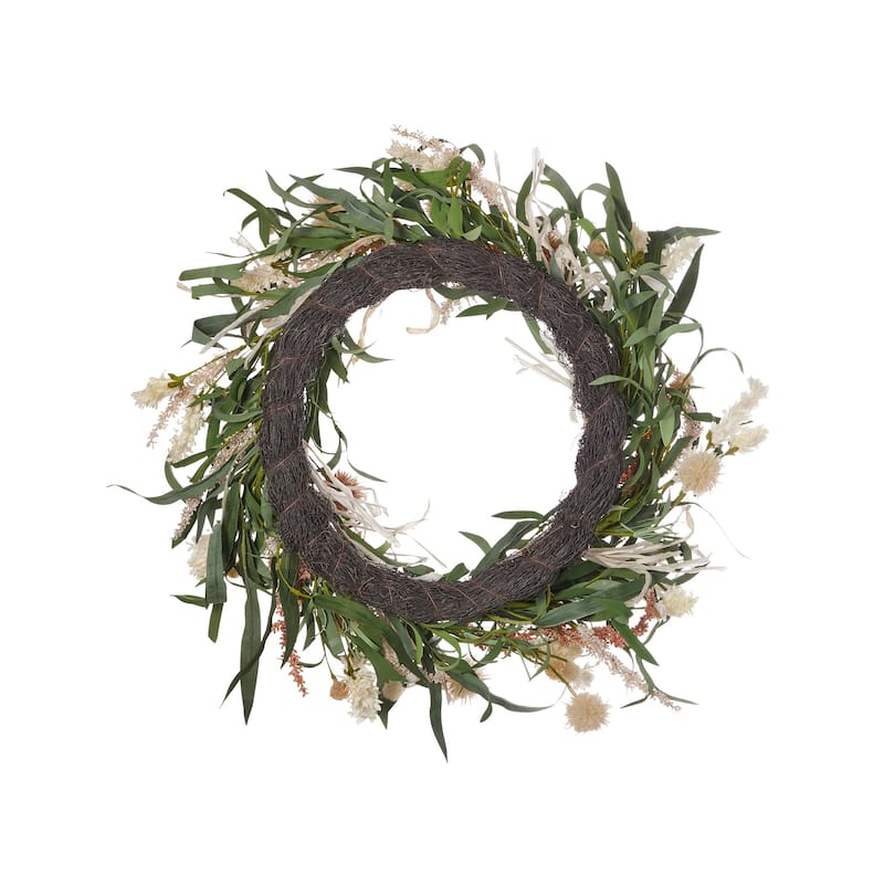 24 inch Globe Thistle Medley Wreath