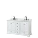 Option White, Black Trim, White Carrara Marble Top