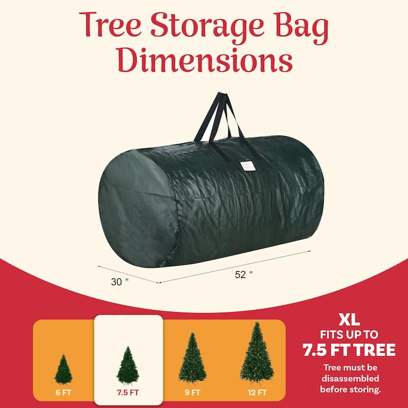 Christmas Tree Storage Bag - Canvas Bag for 7.5-Foot Artificial Trees by Elf Stor (Green)