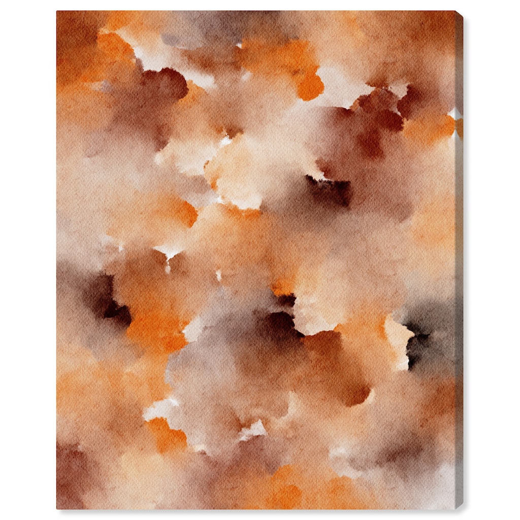 Art Remedy Dried Peach In Caramel Syrup Gallery Wrapped Watercolor Boho Abstracts