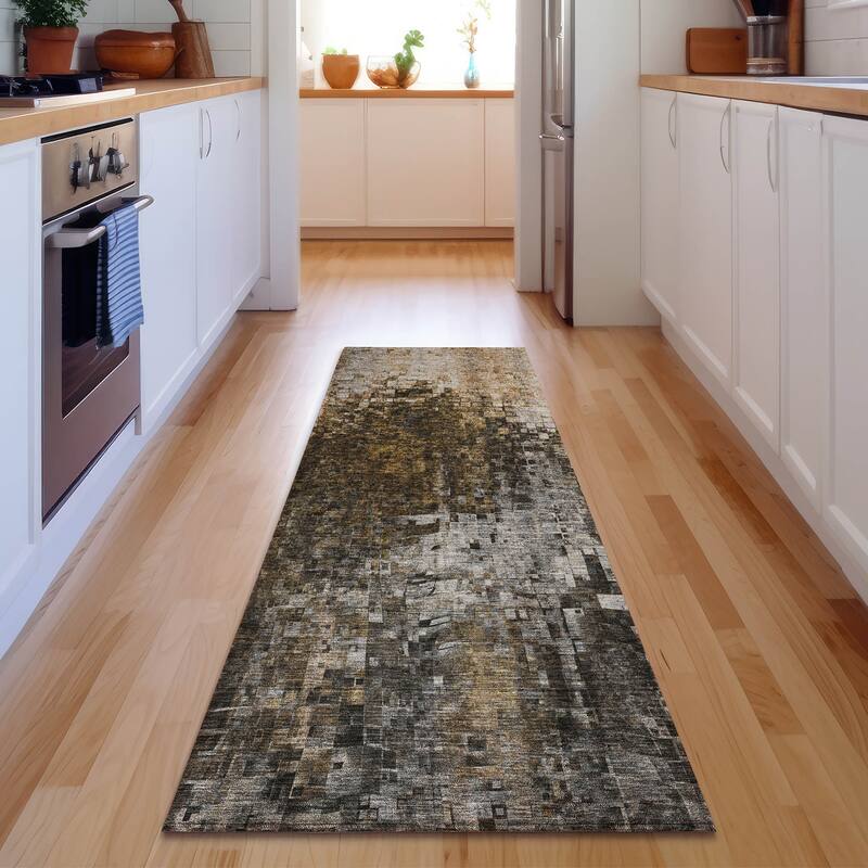 Premium Washable Super Soft Ombre Mosaic Mayfield Rug - Brown - 2' 3" x 7' 6" - Runner