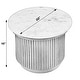 preview thumbnail 5 of 3, Georgia 22 in. W Round Wood and Marble Ribbed Side Table