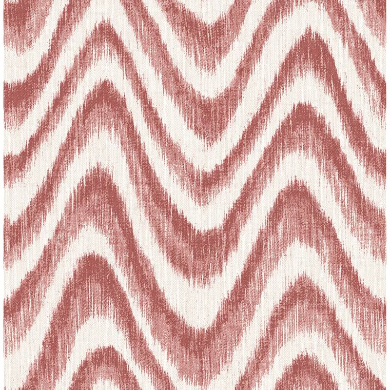 A-Street Prints Bargello Red Faux Grasscloth Wave Wallpaper
