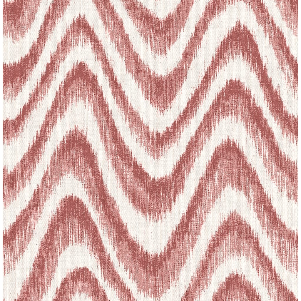 A-Street Prints Bargello Red Faux Grasscloth Wave Wallpaper