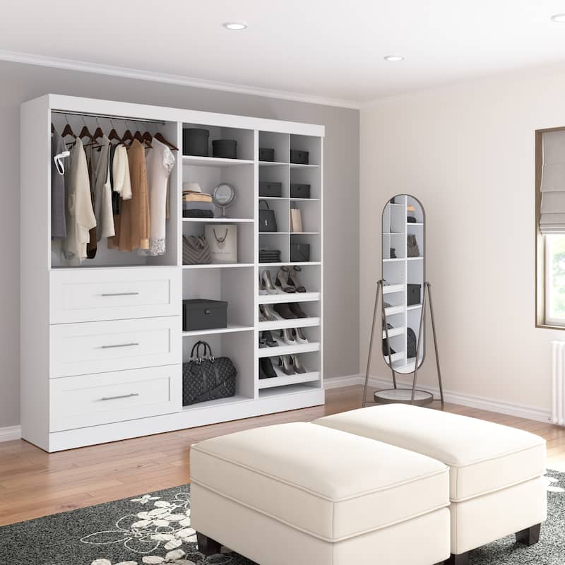 Pur 86-Inch Closet Organizer with Storage Cubbies by Bestar - White