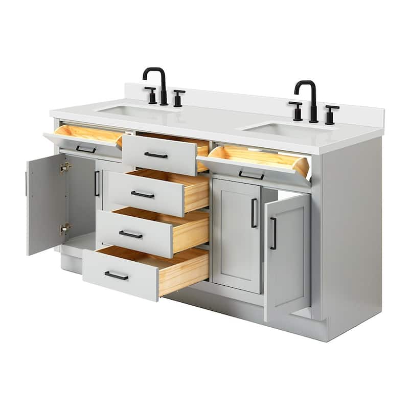 Ariel T073DWQRVO Hepburn 73" Free Standing Double Basin Vanity Set