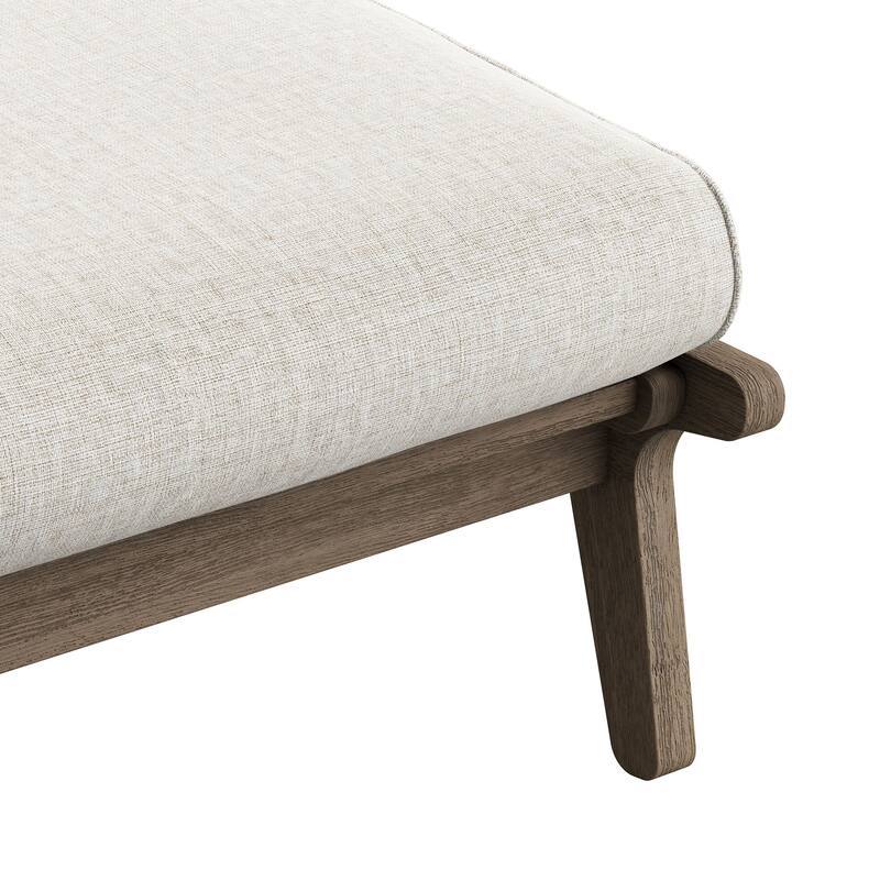 Saratoga Outdoor Patio Teak Wood Chair and Ottoman Set