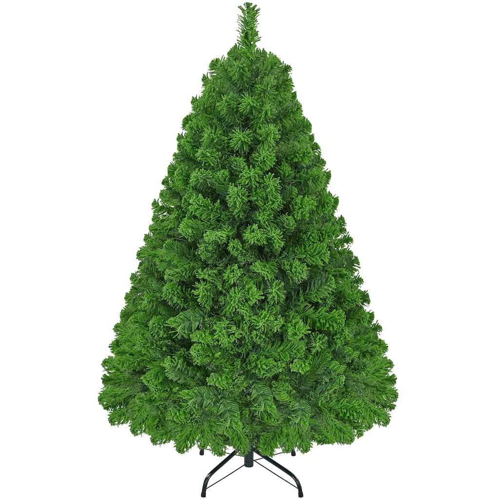 Yaheetech Pre-lit Flocked Artificial Christmas Tree with Foldable Stand
