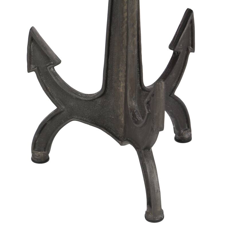 Black Metal Anchor Accent Table with Brown Wood Top