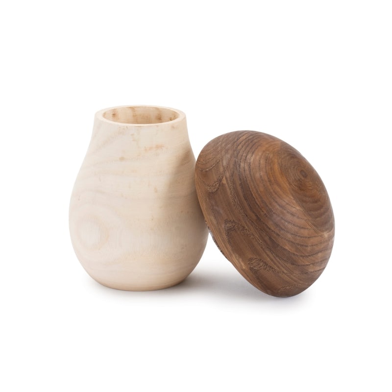 Whimsical Wooden Mushroom Storage Boxes - 6.5" - Set of 2