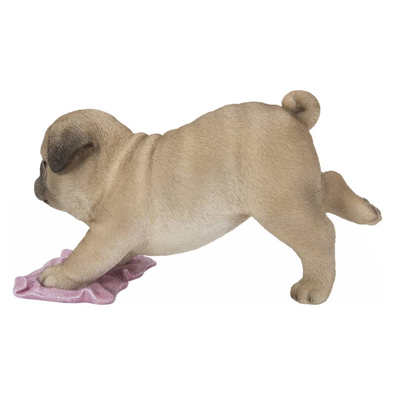 Pug Mopping The Floor - Ultra Realistic Garden Statue