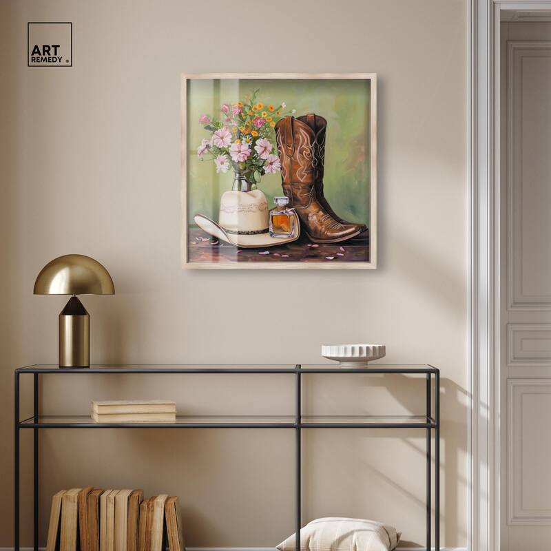 Spring Green Cowboy Necessities Shadowbox by Art Remedy
