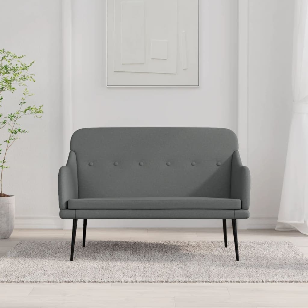 vidaXL Bench Dark Gray 43.3"x29.9"x31.5" Fabric - 43.3" x 29.9" x 31.5"