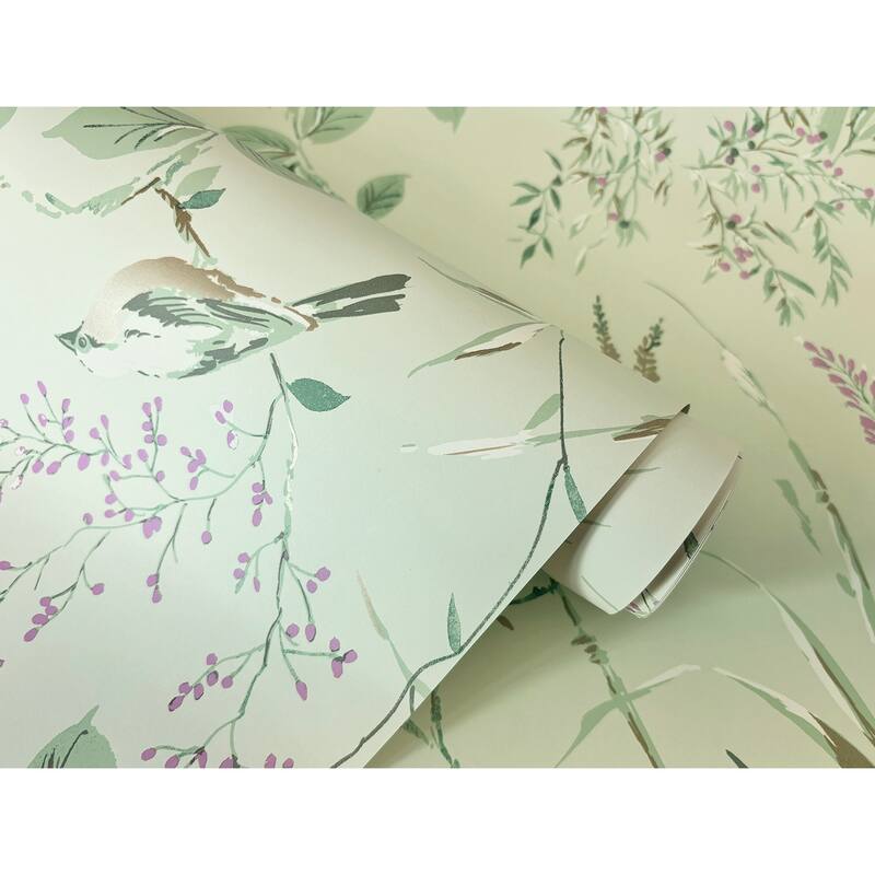 Fine Decor Mariko Sage Botanical Wallpaper