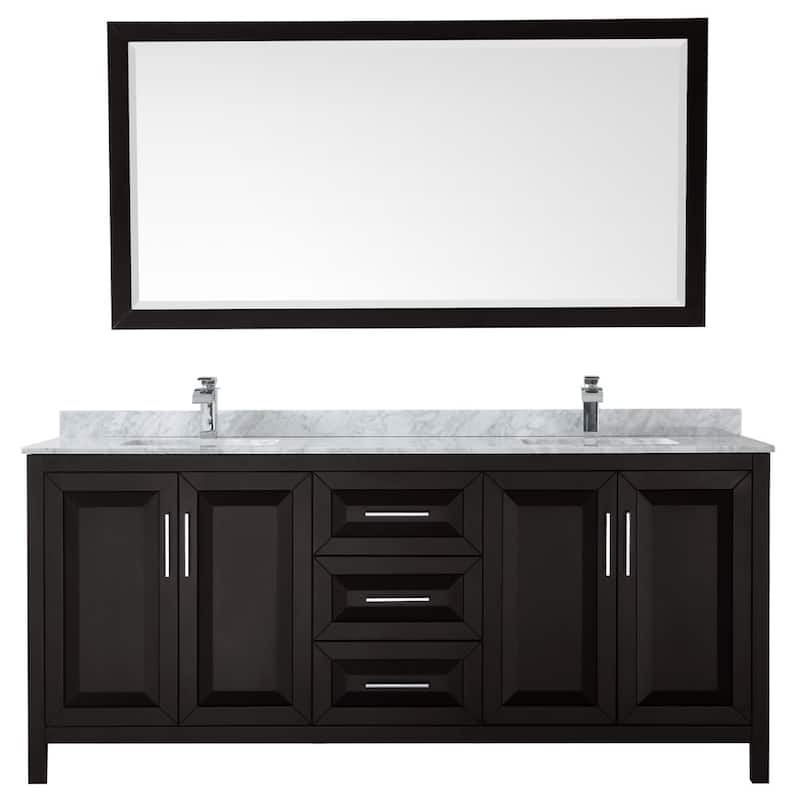 Wyndham Collection Daria 80" Free Standing Double Vanity Set with MDF