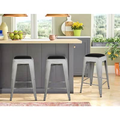 24 inch Comfort bar Stool with Cushion(set of 3)