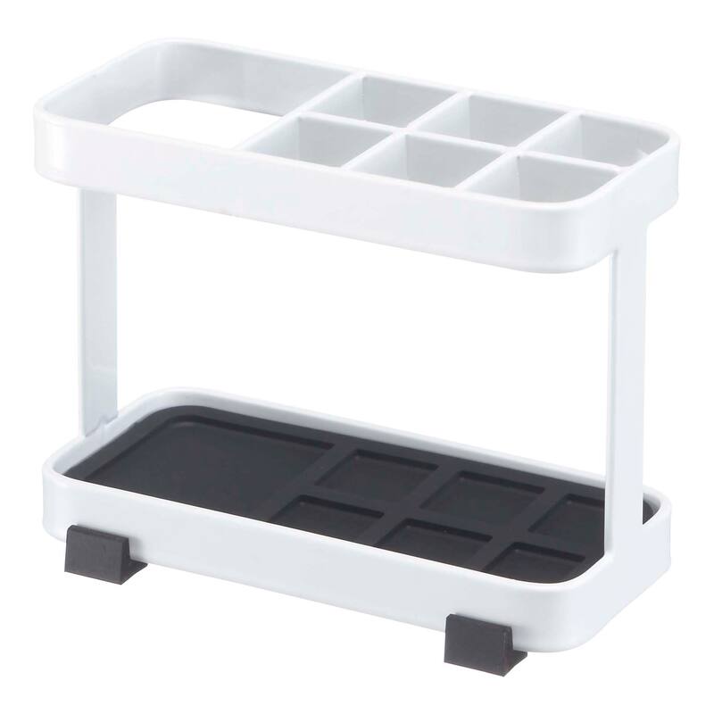 Yamazaki Home Toothbrush and Toothpaste Stand, Steel - L 1.97 x W 4.33 x H 3.15 inches