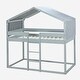 preview thumbnail 35 of 39, Twin Over Twin Bunk Bed Wood Bed with Tent