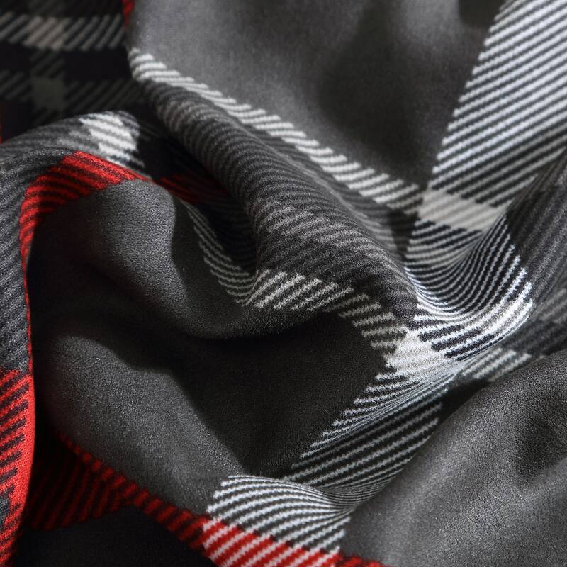 Eddie Bauer Willow Plaid Down Alt Grey Reversible Comforter Set