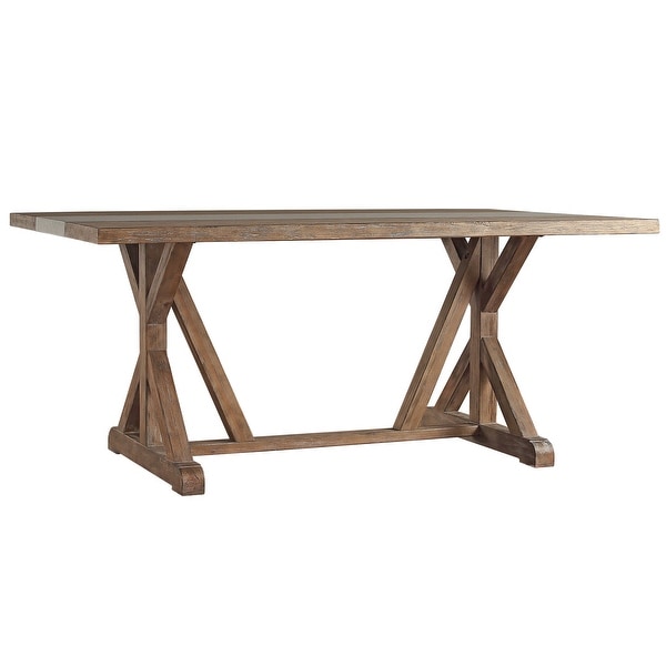 Benchwright Rustic Pine Trestle Accent Dining Table by iNSPIRE Q Artisan On Sale Bed Bath Beyond 10045596