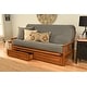 preview thumbnail 22 of 30, Porch & Den Kern Full-size Storage Futon Set with Suede Mattress Marmont Thunder