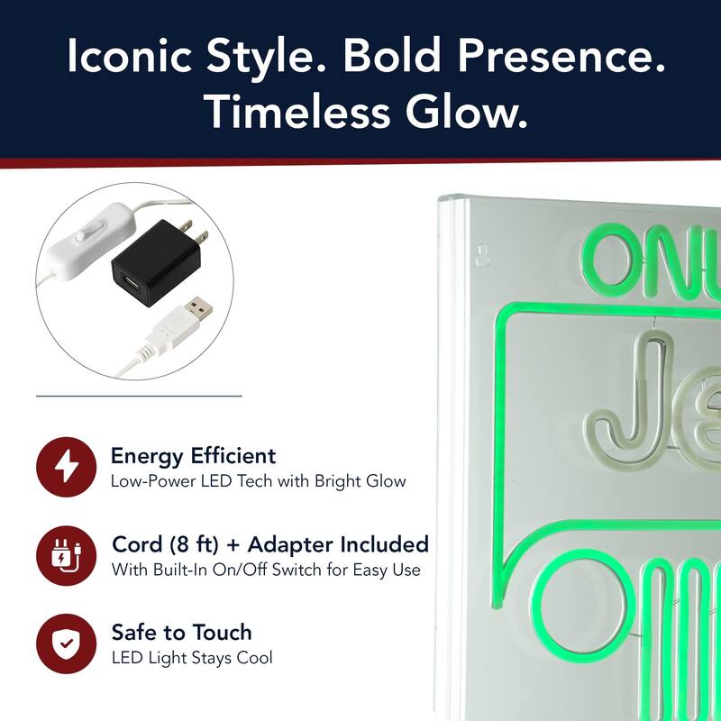 Licensed Only In A Jeep Acrylic LED Wall Decor Sign - 20" x 16" - 20" x 16"