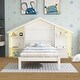 preview thumbnail 10 of 40, Wooden platform bed in house shape White - Twin