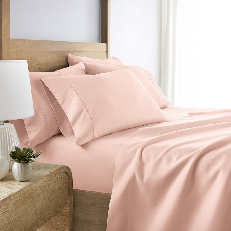 Becky Cameron Double Brushed Deep Pocket 6 Piece Sheet Set - Twin Extra Long - Blush
