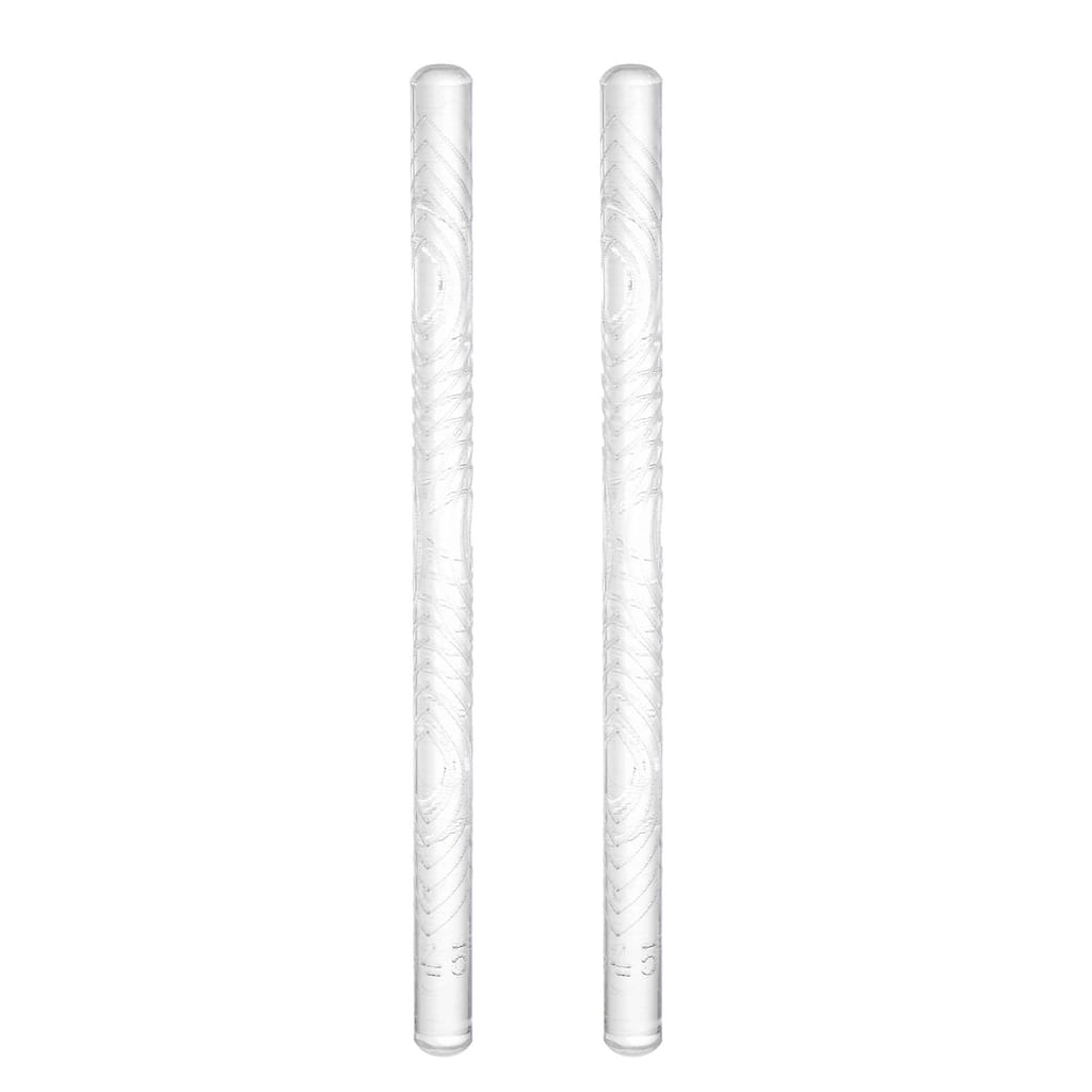 2pcs Acrylic Embossed Rolling Pin 16cm x 1cm Oval Pattern - Transparent