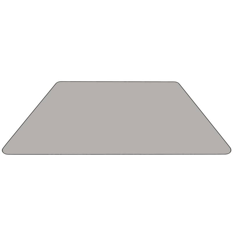 Mobile 22.5''W x 45''L Trapezoid HP Laminate Activity Table - Adjustable Legs