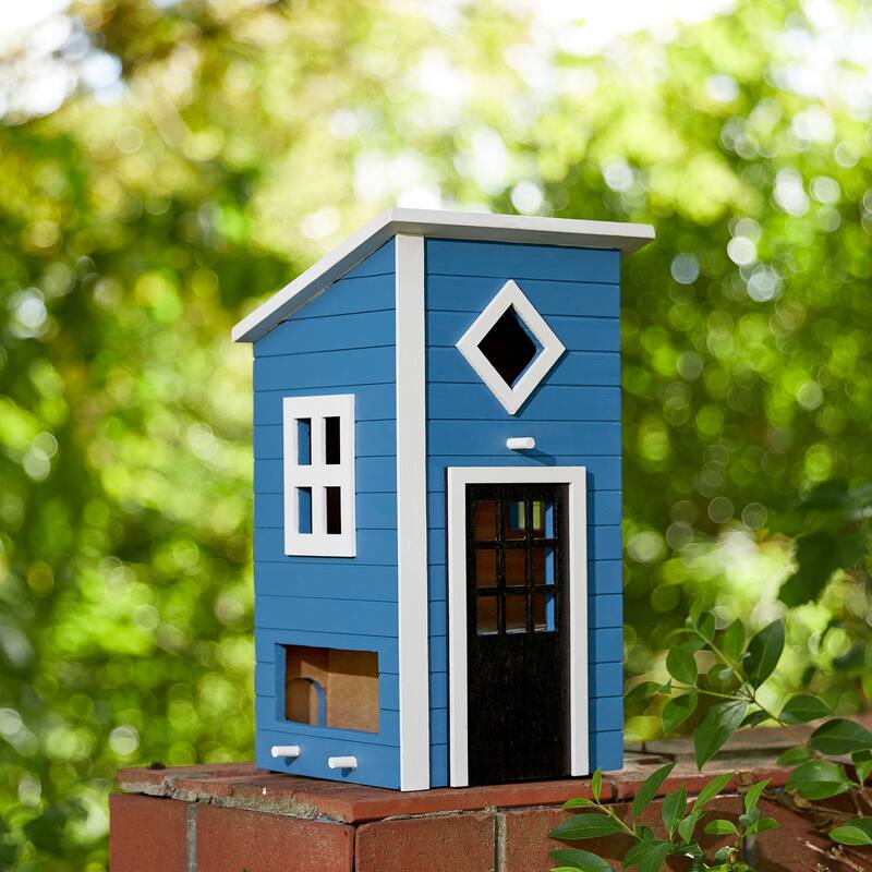 Glitzhome 14"H Functional and Decorative Wood Garden Birdhouse - 8.25''L X 7.25''W X 14.00''H
