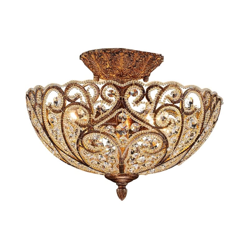 4 Lights bulbs light bronze ceiling light aluminum, Crystal bedroom ceiling fixtures - N/A