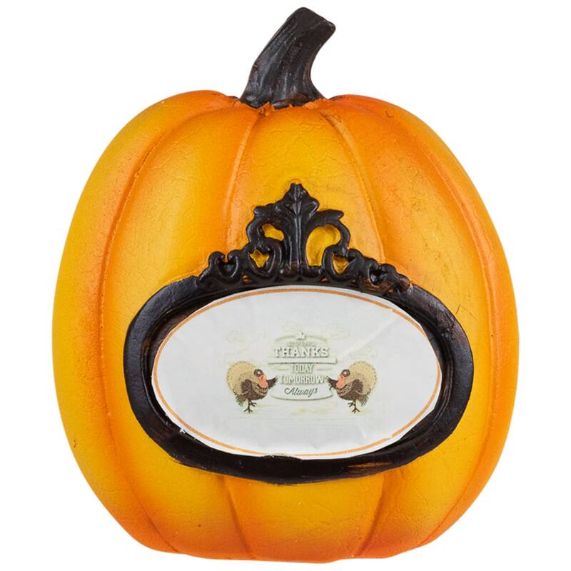 "Thanks, Today, Tomorrow, Always" Fall Harvest Pumpkin Decorations - 5.5" - Set of 3