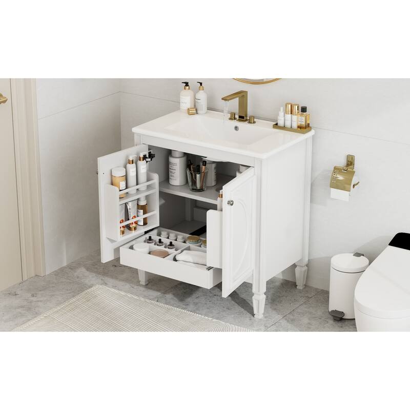 Bathroom Vanity with Sink, Storage Cabinet with Adjustable Shelves, Vanity Set with Soft Close Door and Drawer