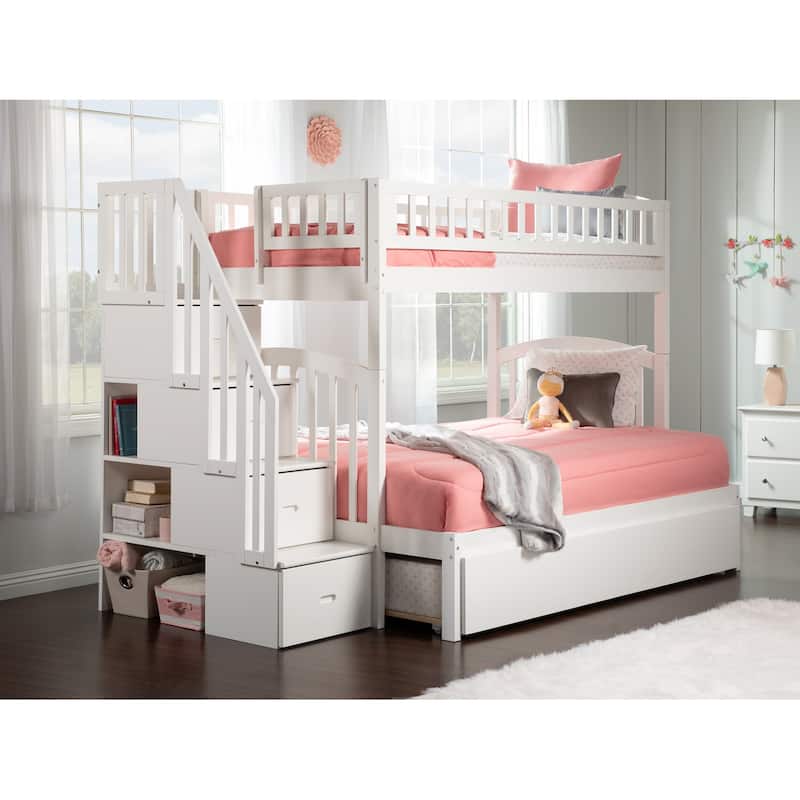 Westbrook Staircase Bunk Bed Twin over Full with Full Trundle