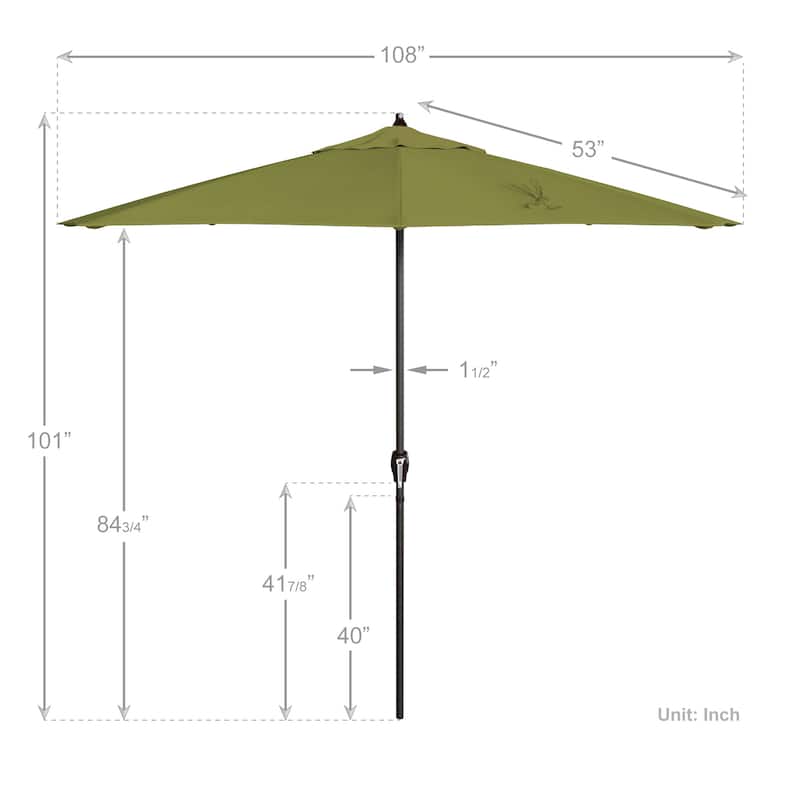 North Bend 9-foot Crank Open Auto-tilt Bronze Finish Patio Umbrella by Havenside Home (Base not included)