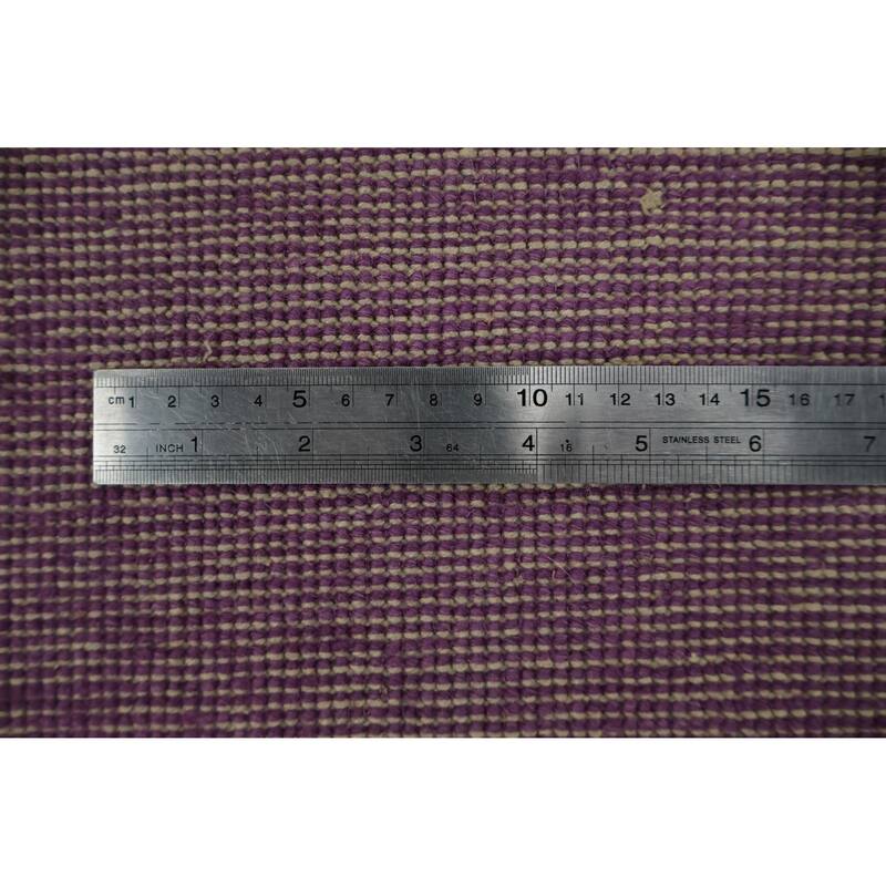 Hand Knotted Oriental 100% Wool Carpet Modern Solid Purples Gabbeh Area Rug - 9' 2'' X 6' 1''