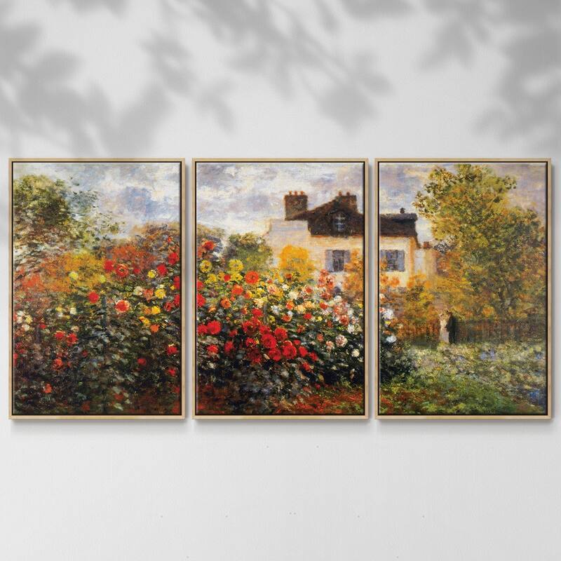 Argenteuil by Monet - Multi Piece Framed Canvas - 16 x 24 - Natural