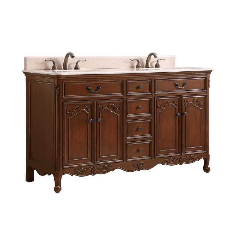 60" Double Bathroom Vanity Sink