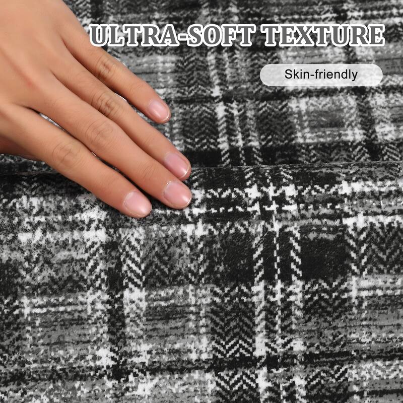 Washable Area Rugs for Living Room Bedroom Modern Plaid Rug Soft Non Slip Low Pile Farmhouse Geometric Rug